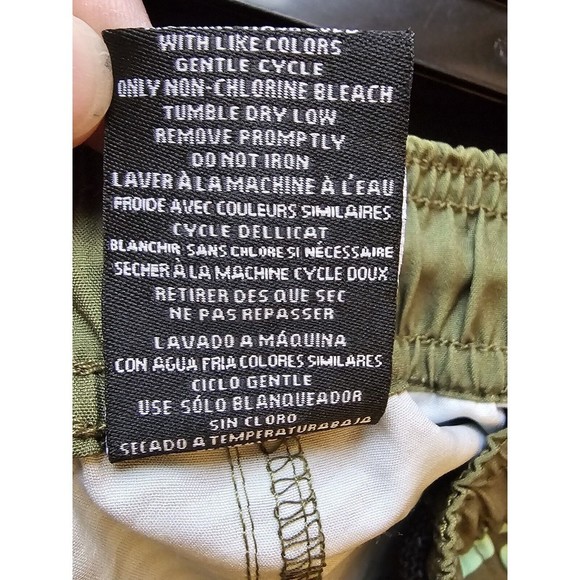 NEFF Swimming Swim Trunks Green Geometric Stripe - Mens Large With Pockets - Picture 7 of 9